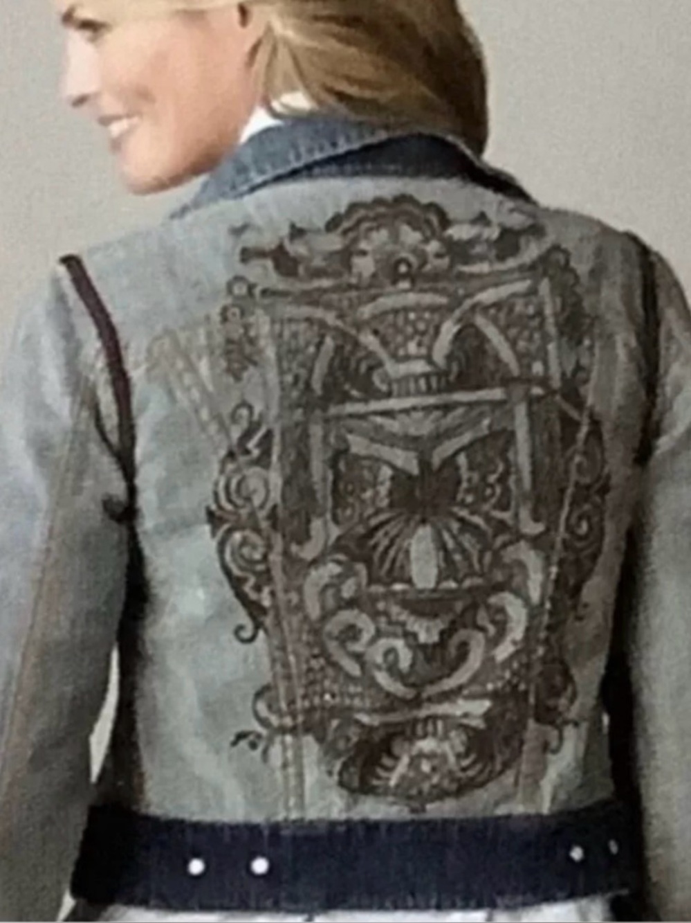 CAbi #906 Reversible Denim Vintage Jacket Med
